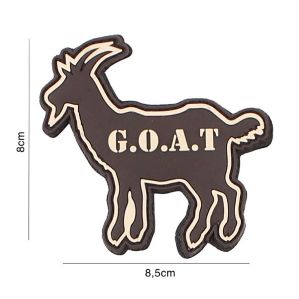 Embleem 3D PVC G.O.A.T. bruin #3106