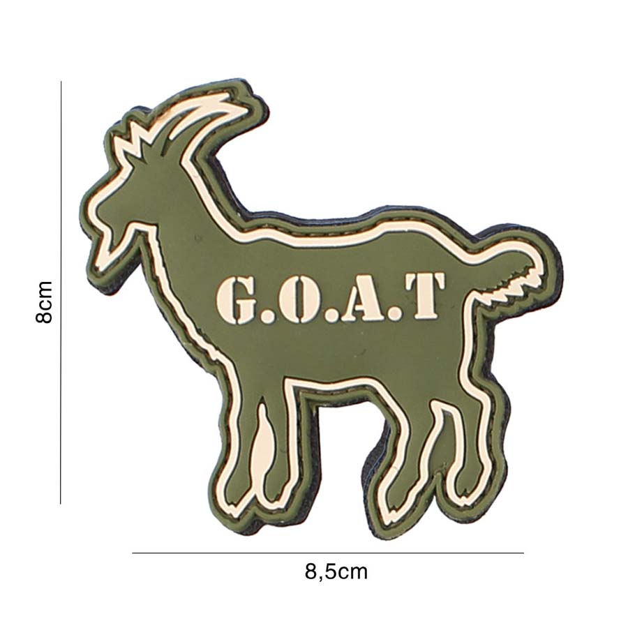 Embleem 3D PVC G.O.A.T. groen #3107