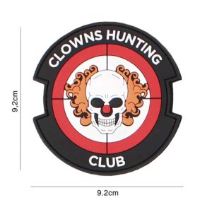 Embleem 3D PVC Clowns Hunting Club rood #3115