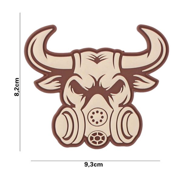 Embleem 3D PVC Gasmask Bull beige #3128