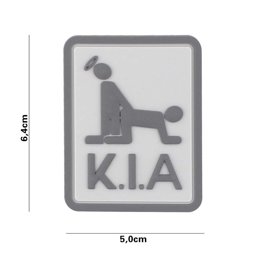 Embleem 3D PVC Killed in Action licht grijs #3139