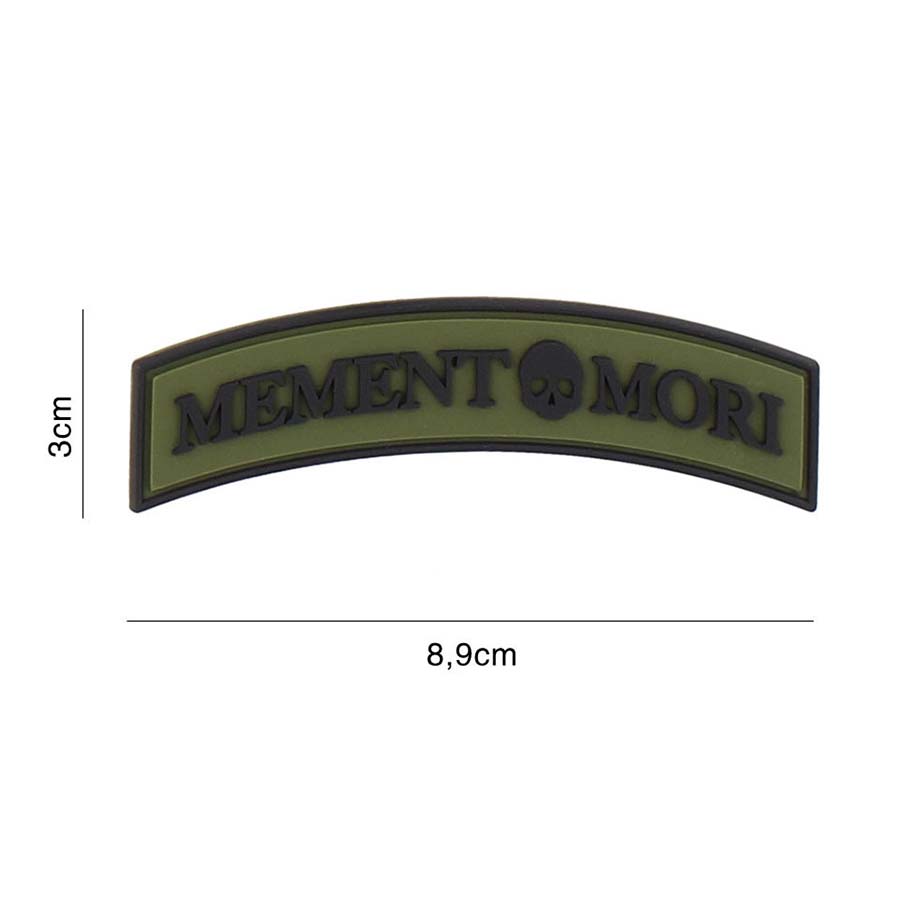 Embleem 3D PVC Memento Mori (tab) groen #4097