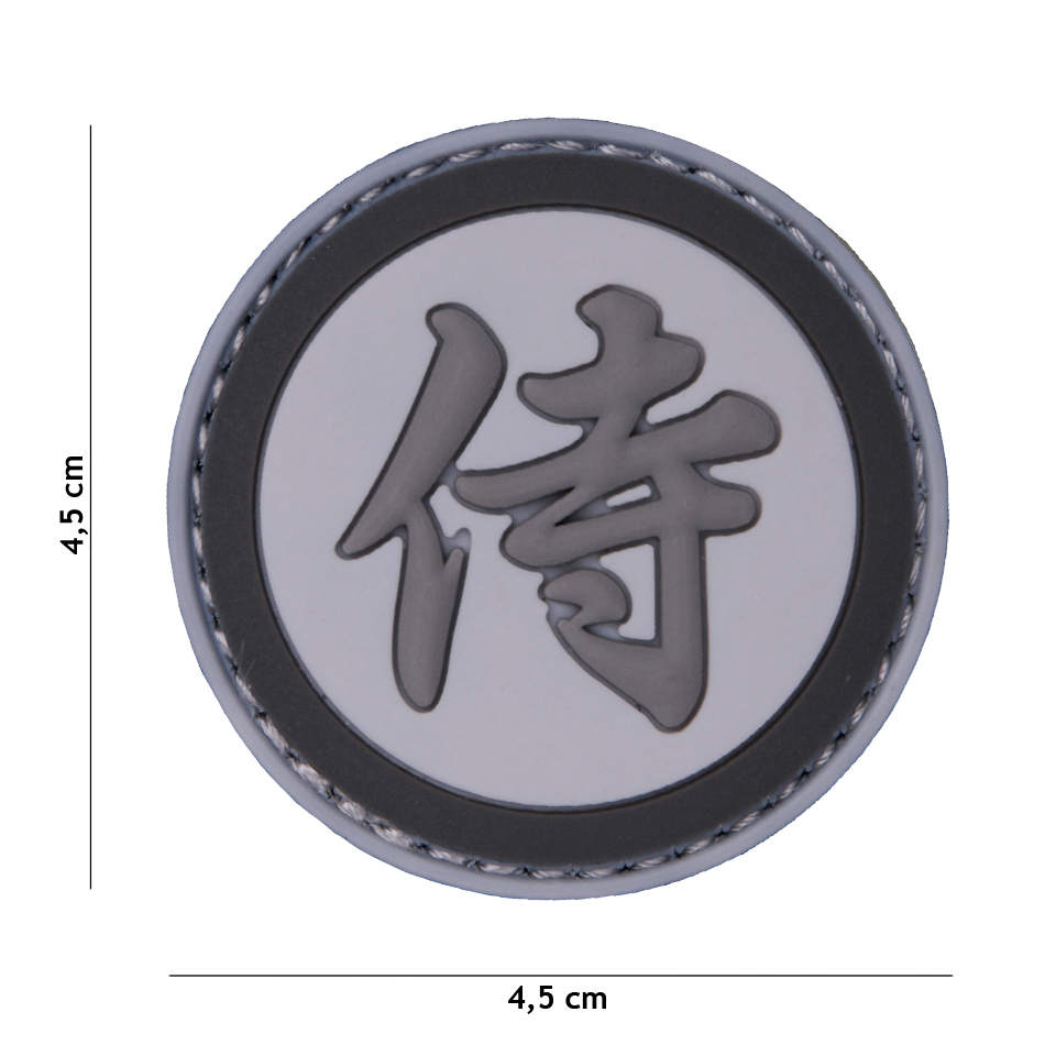 Embleem 3D PVC Samurai licht grijs #4107