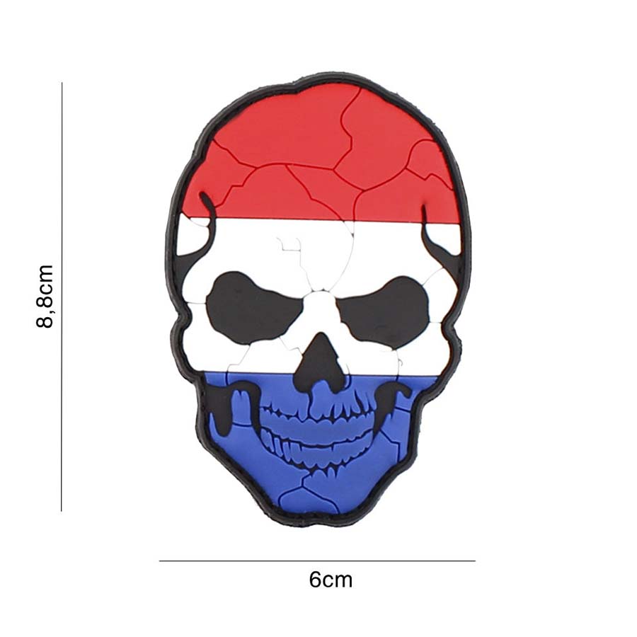 Embleem 3D PVC skull Nederland cracked #4141