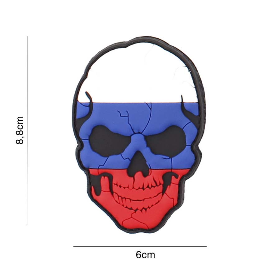 Embleem 3D PVC skull Rusland cracked #4142
