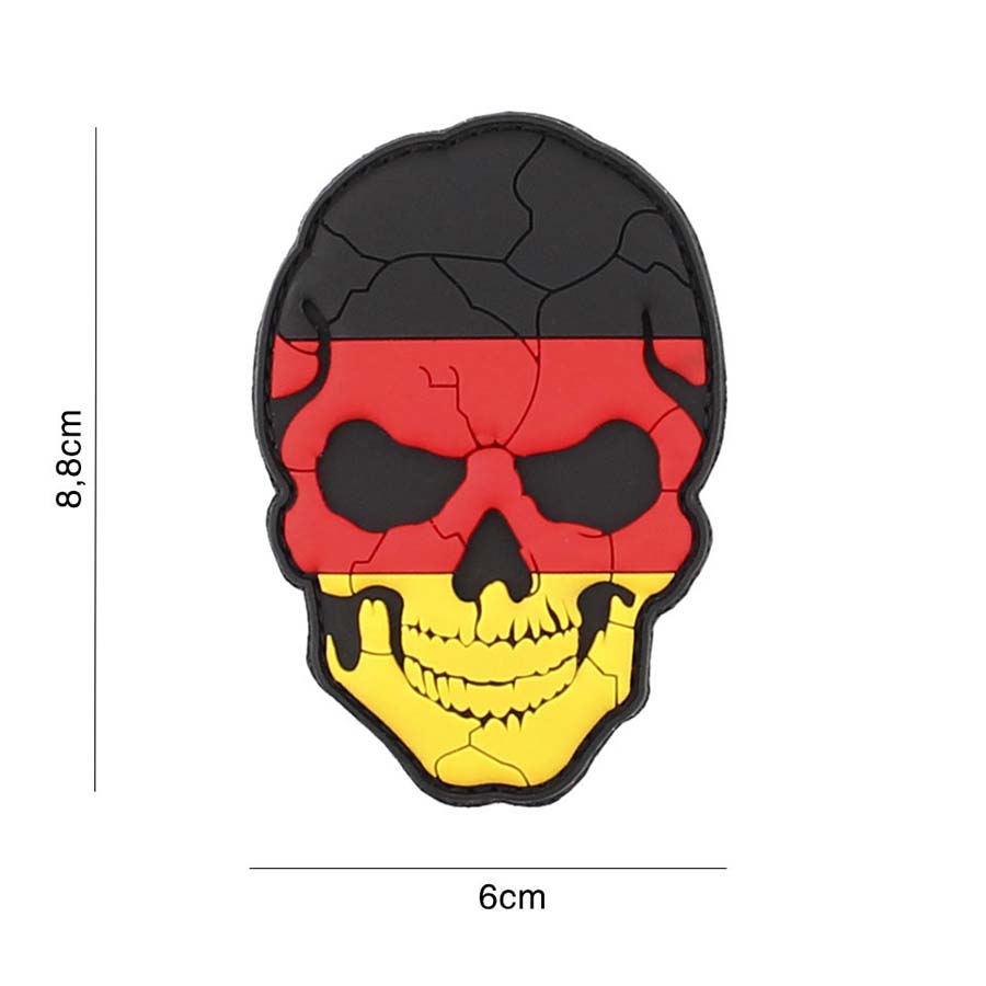 Embleem 3D PVC skull Duitsland cracked #4143