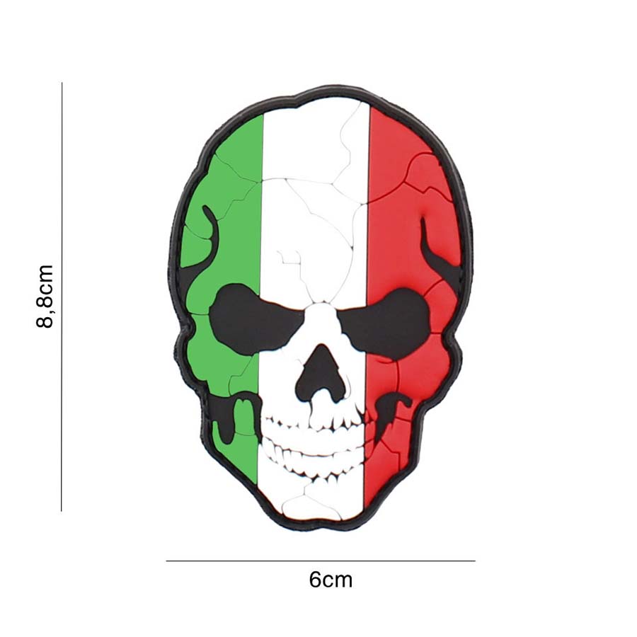 Embleem 3D PVC skull Italie cracked #5087