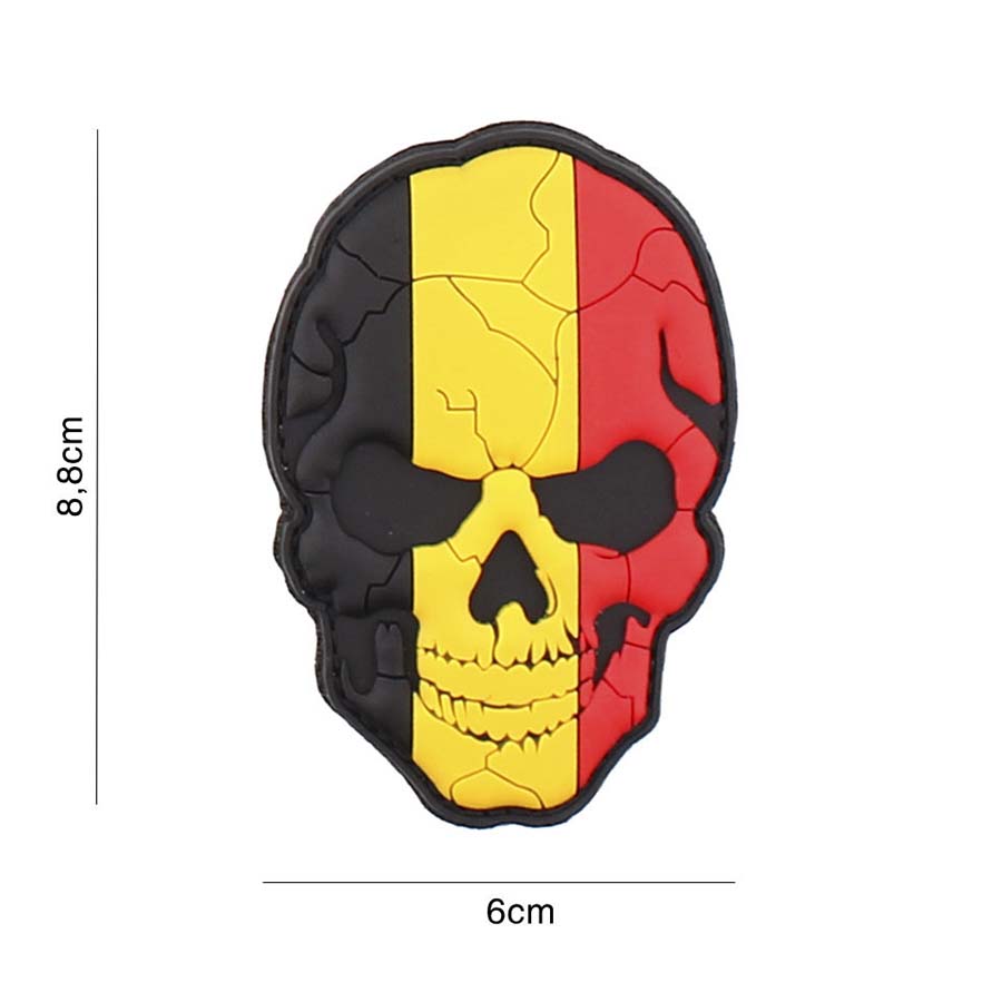 Embleem 3D PVC skull Belgie cracked #5088