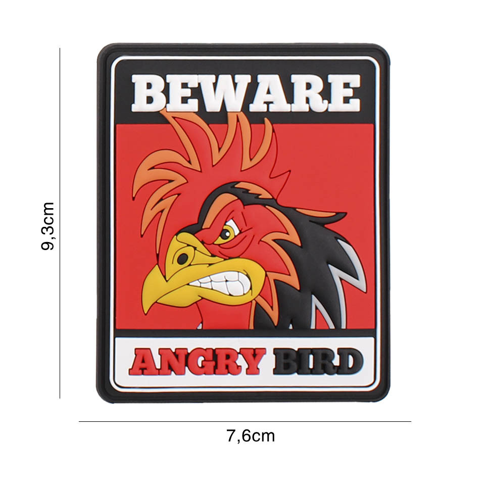 Embleem 3D PVC beware angry bird #5121