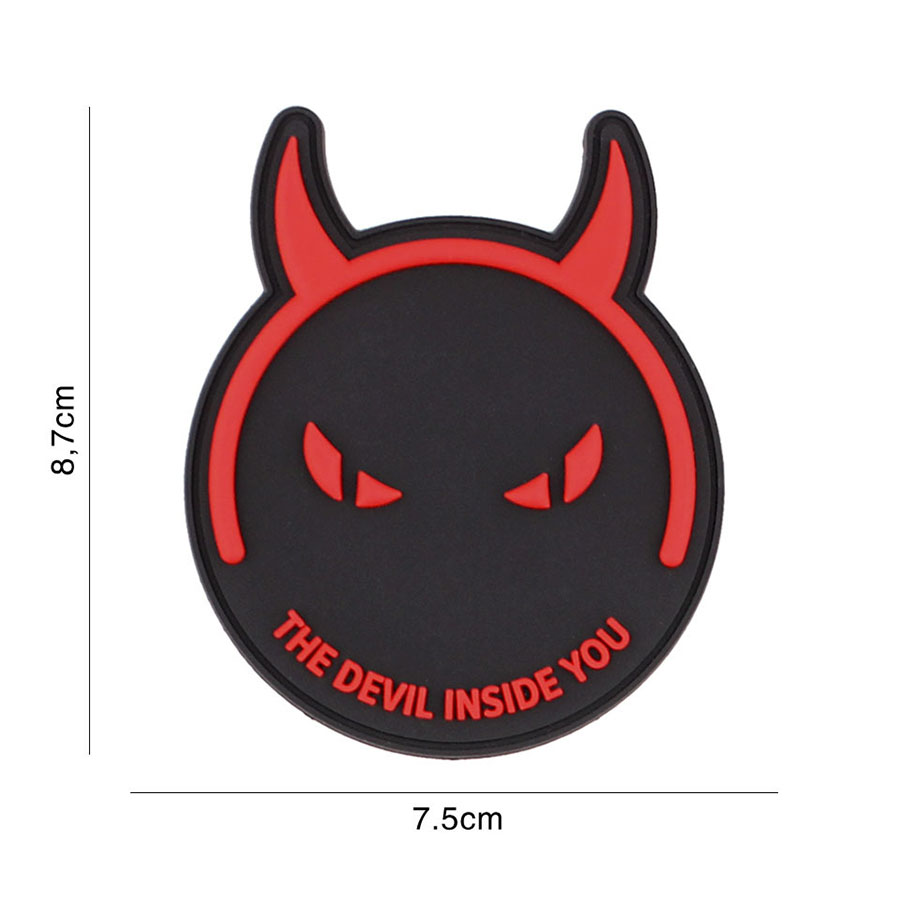 Embleem 3D PVC The Devil inside you zwart/rood #5124