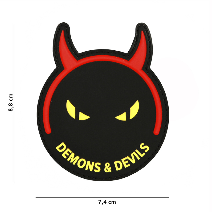 Embleem 3D PVC Demons & Devils zwart/geel #5125