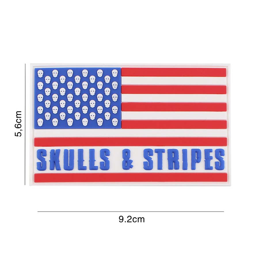 Embleem 3D PVC Skulls & stripes 50 skulls #5132