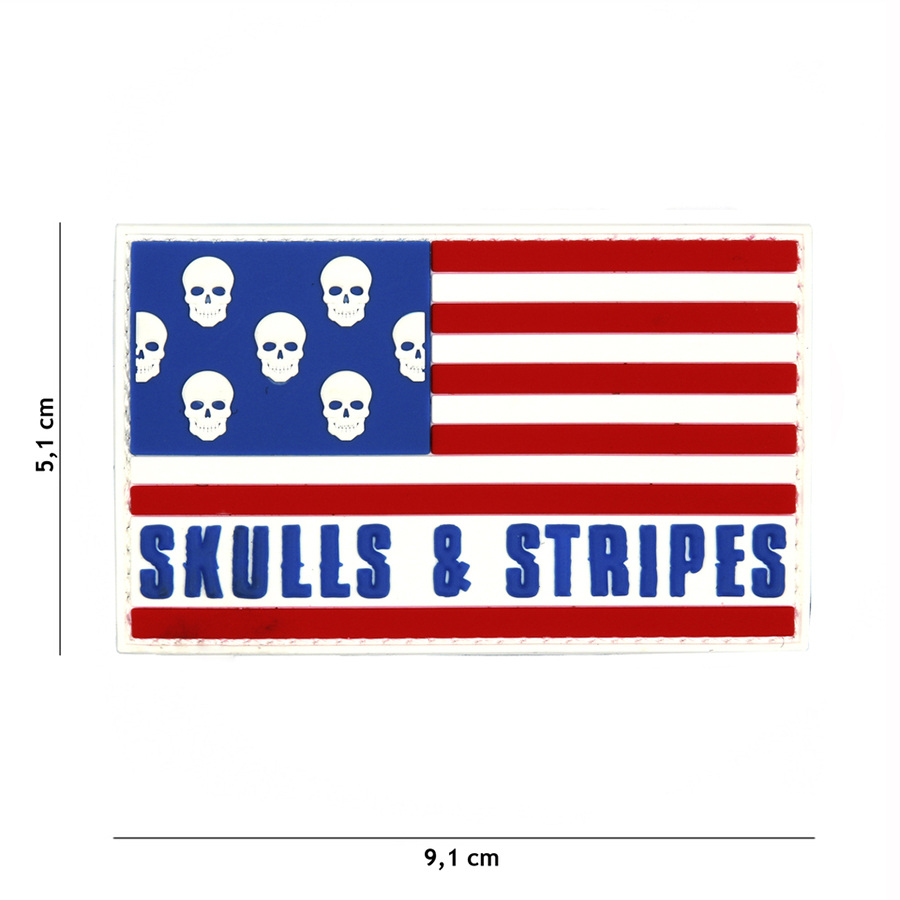 Embleem 3D PVC Skulls & stripes big skulls #5133