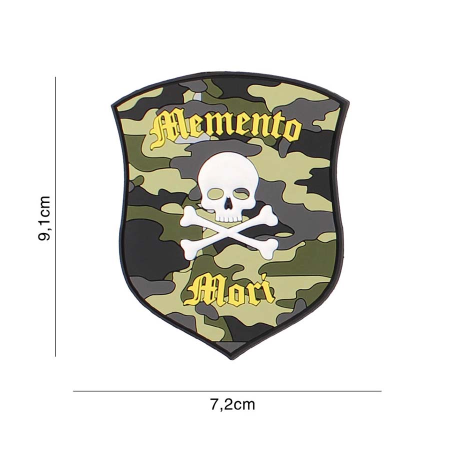 Embleem 3D PVC Memento Mori shield skull camo #6108