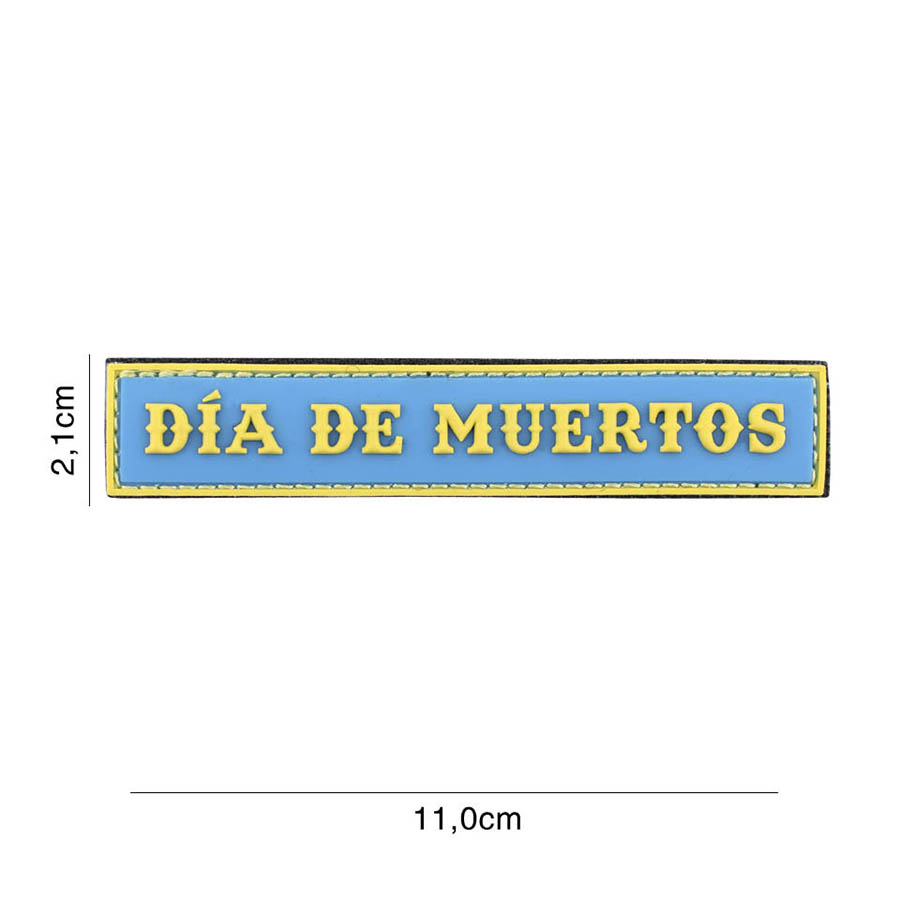 Embleem 3D PVC Dia de Muertos (streep) blauw #6129