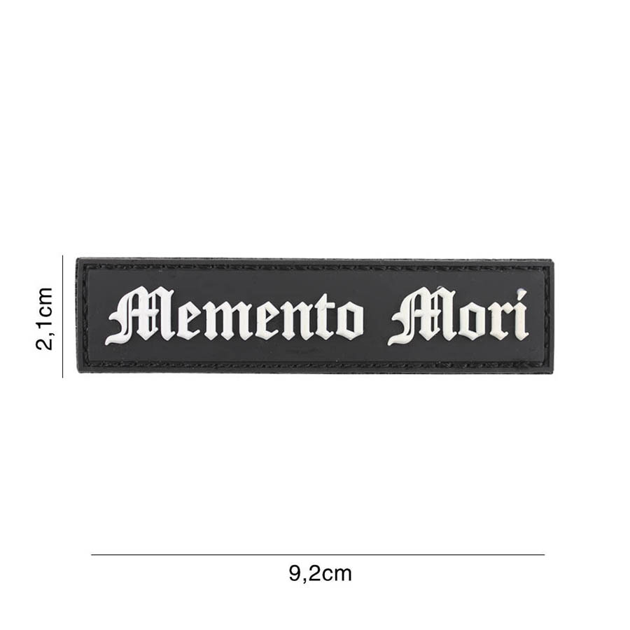 Embleem 3D PVC Memento Mori (streep) zwart/wit #6134