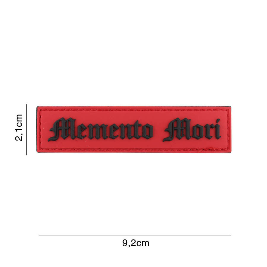 Embleem 3D PVC Memento Mori (streep) rood/zwart #6136