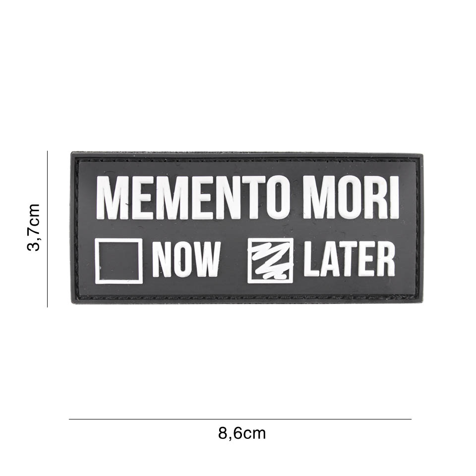 Embleem 3D PVC Memento Mori later zwart #6141