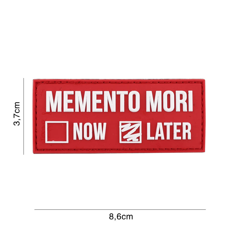 Embleem 3D PVC Memento Mori later rood #6142