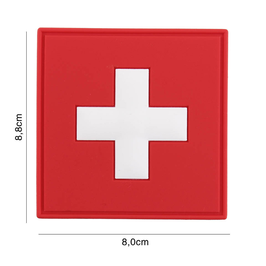 Embleem 3D PVC Zwitserland vierkant #2041