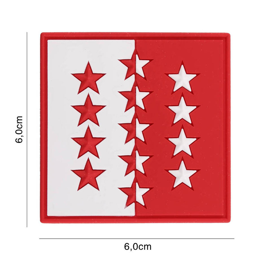 Embleem 3D PVC Zwitserland Valais 13 sterren #2049