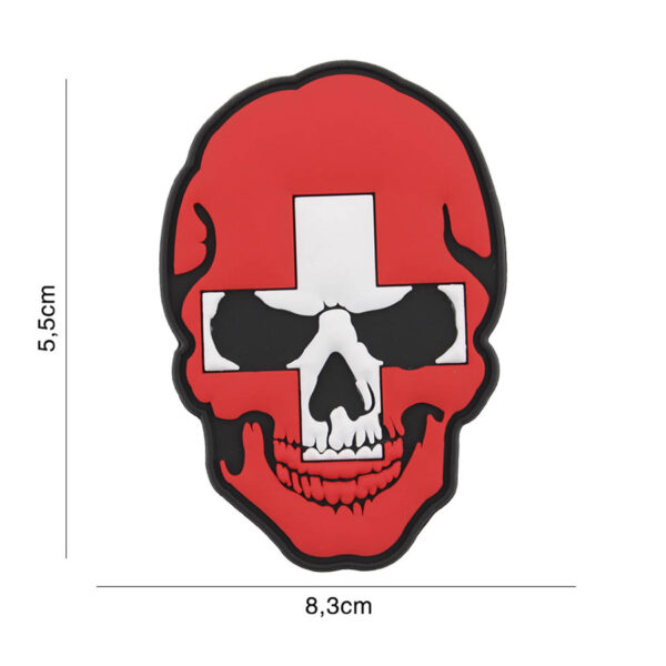 Embleem 3D PVC Skull Zwitserland #2053