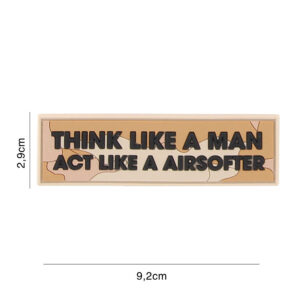 Embleem 3D PVC Think like a man desert #9088