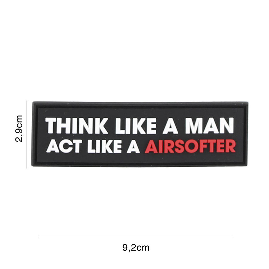 Embleem 3D PVC Think like a man zwart #9096