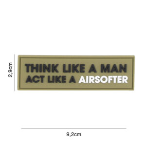 Embleem 3D PVC Think like a man groen #9098