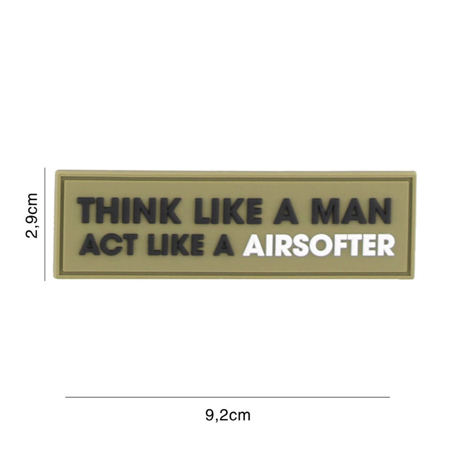 Embleem 3D PVC Think like a man groen #9098
