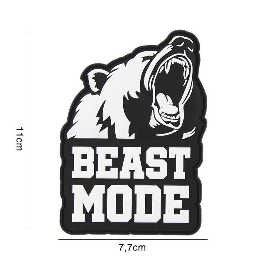 Embleem 3D PVC Beast mode zwart #9106