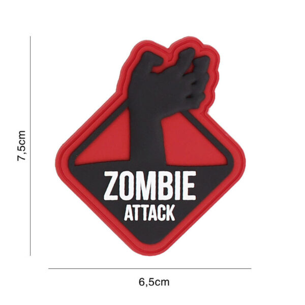 Embleem 3D PVC Zombie attack 1 rood #9119