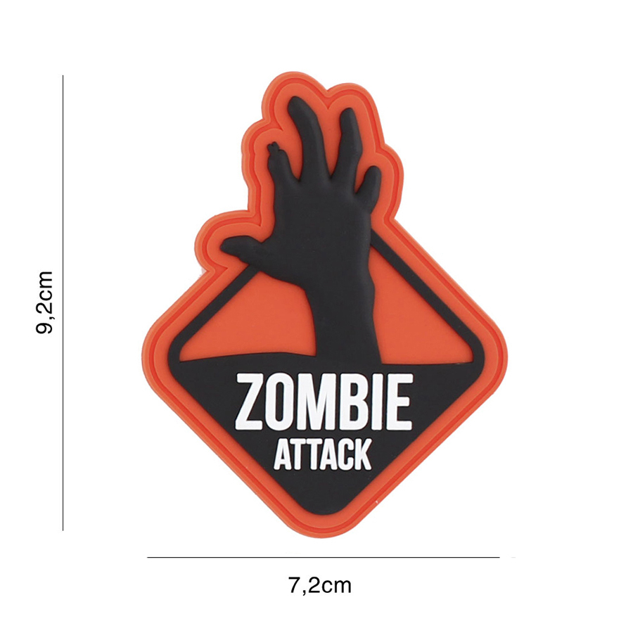 Embleem 3D PVC Zombie attack 2 oranje #9120