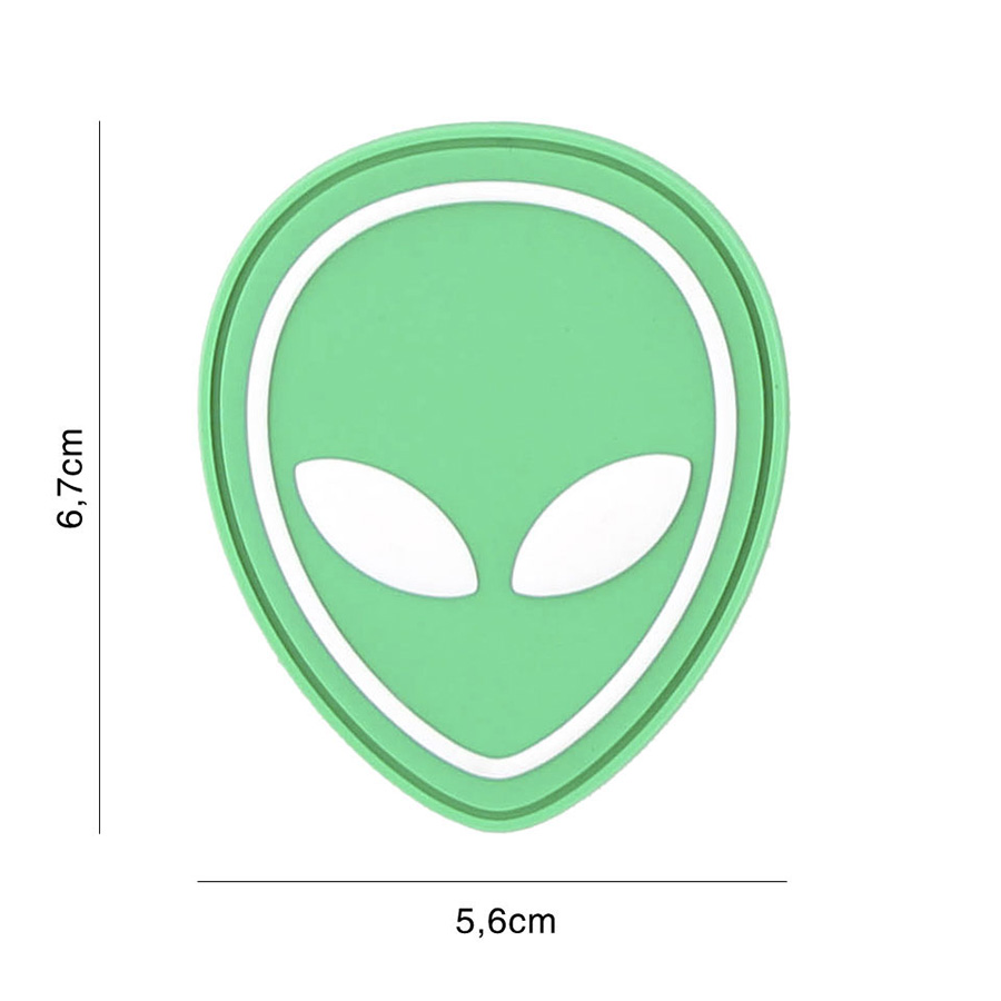 Embleem 3D PVC Alien groen #2133