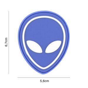 Embleem 3D PVC Alien blauw #2132