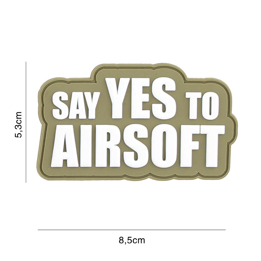 Embleem 3D PVC Say yes to Airsoft coyote #2118