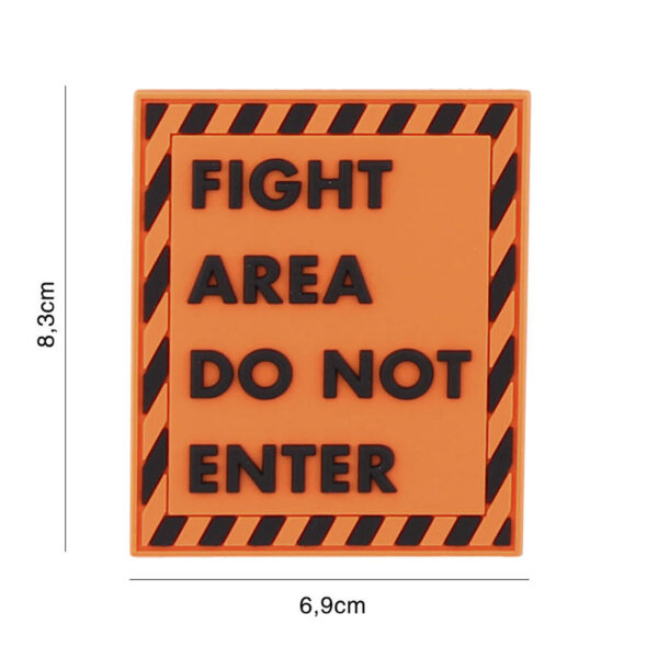 Embleem 3D PVC Fight Area do not enter oranje #2128