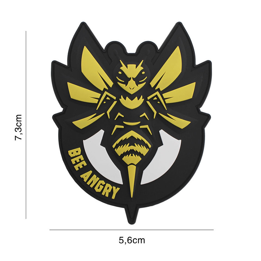 Embleem 3D PVC Bee Angry geel #8115