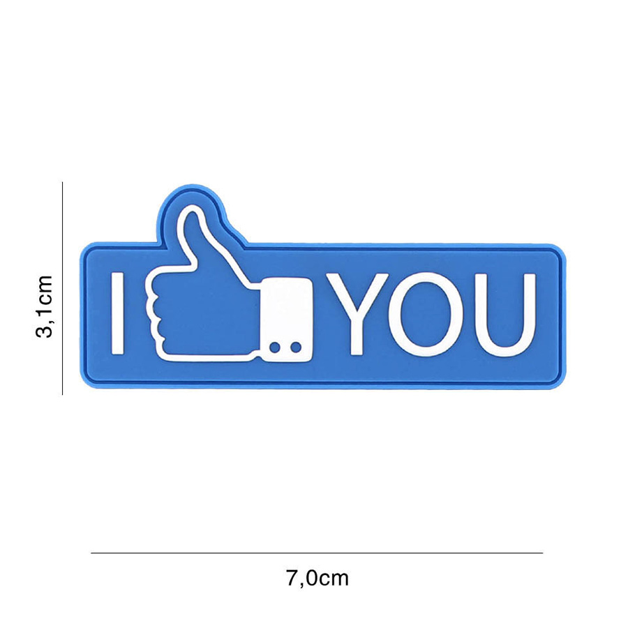 Embleem 3D PVC I like you blauw #8117