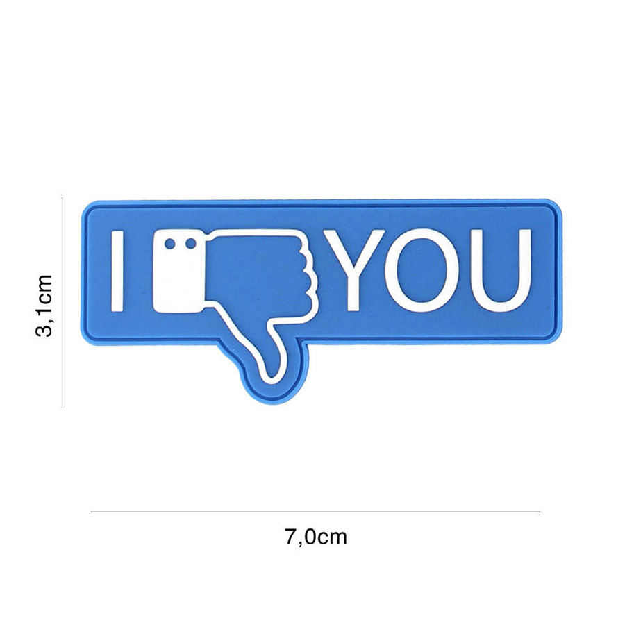 Embleem 3D PVC I don't like you blauw #8118