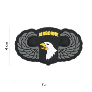 Embleem 3D PVC 101st Airborne zilveren wings #8078