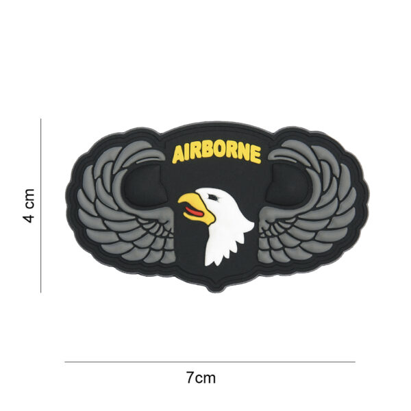 Embleem 3D PVC 101st Airborne zilveren wings #8078