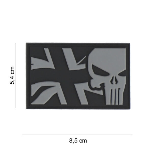 Embleem 3D PVC Punisher UK vlag grijs #8084