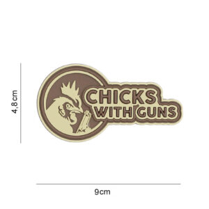 Embleem 3D PVC Chicks with guns coyote #8095