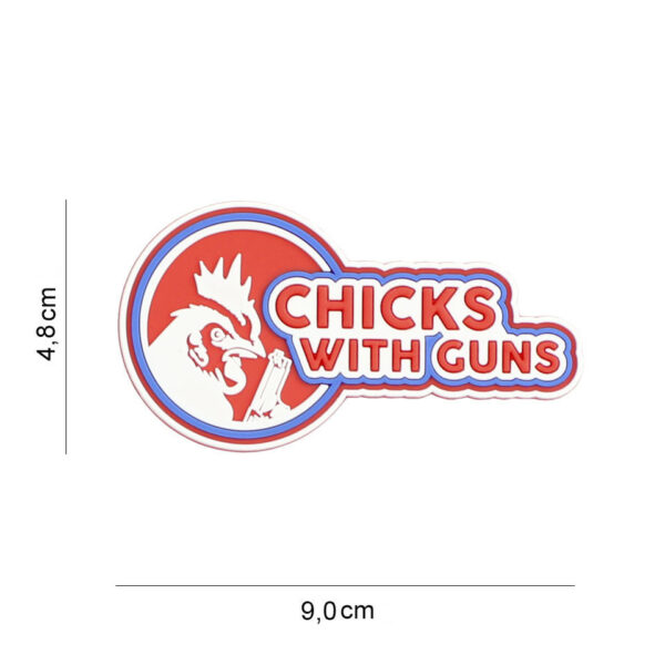 Embleem 3D PVC Chicks with guns rood #8094