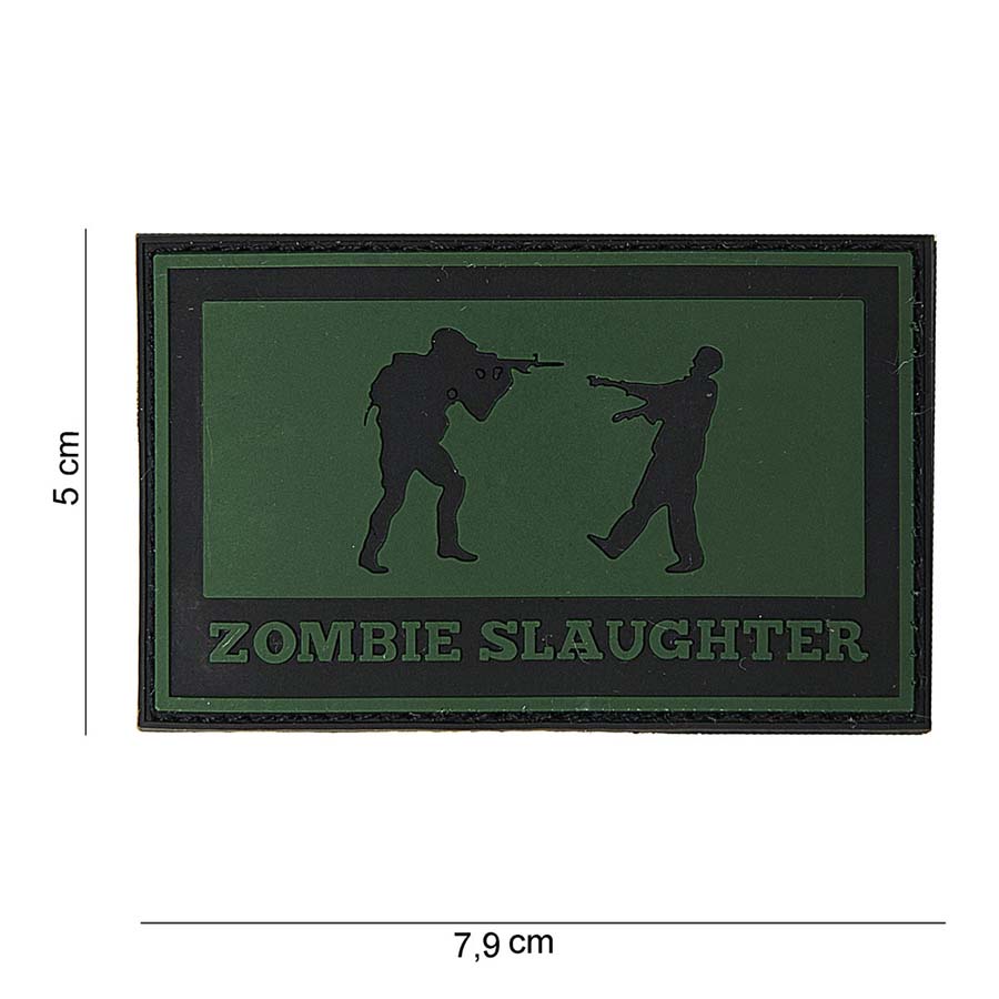 Embleem 3D PVC Zombie slaughter rechthoek #10047