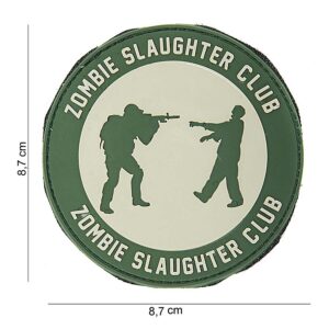 Embleem 3D PVC Zombie slaughter Club rond #10074