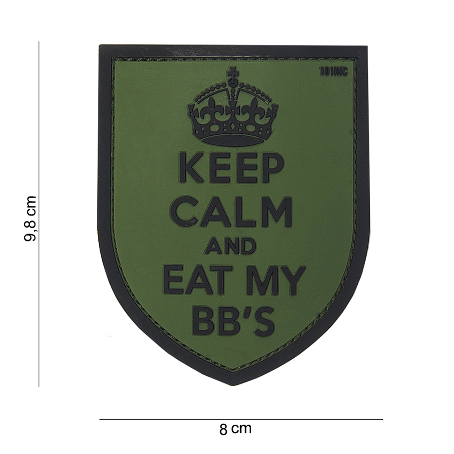 Embleem 3D PVC Keep calm groen #10112