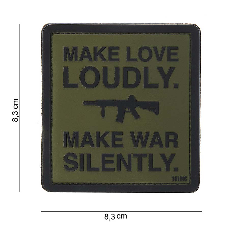 Embleem 3D PVC Make love loudly groen #10101
