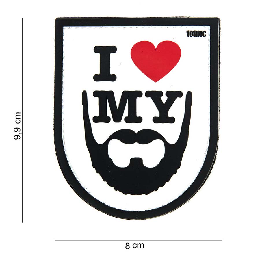 Embleem 3D PVC I love my beard wit #14042